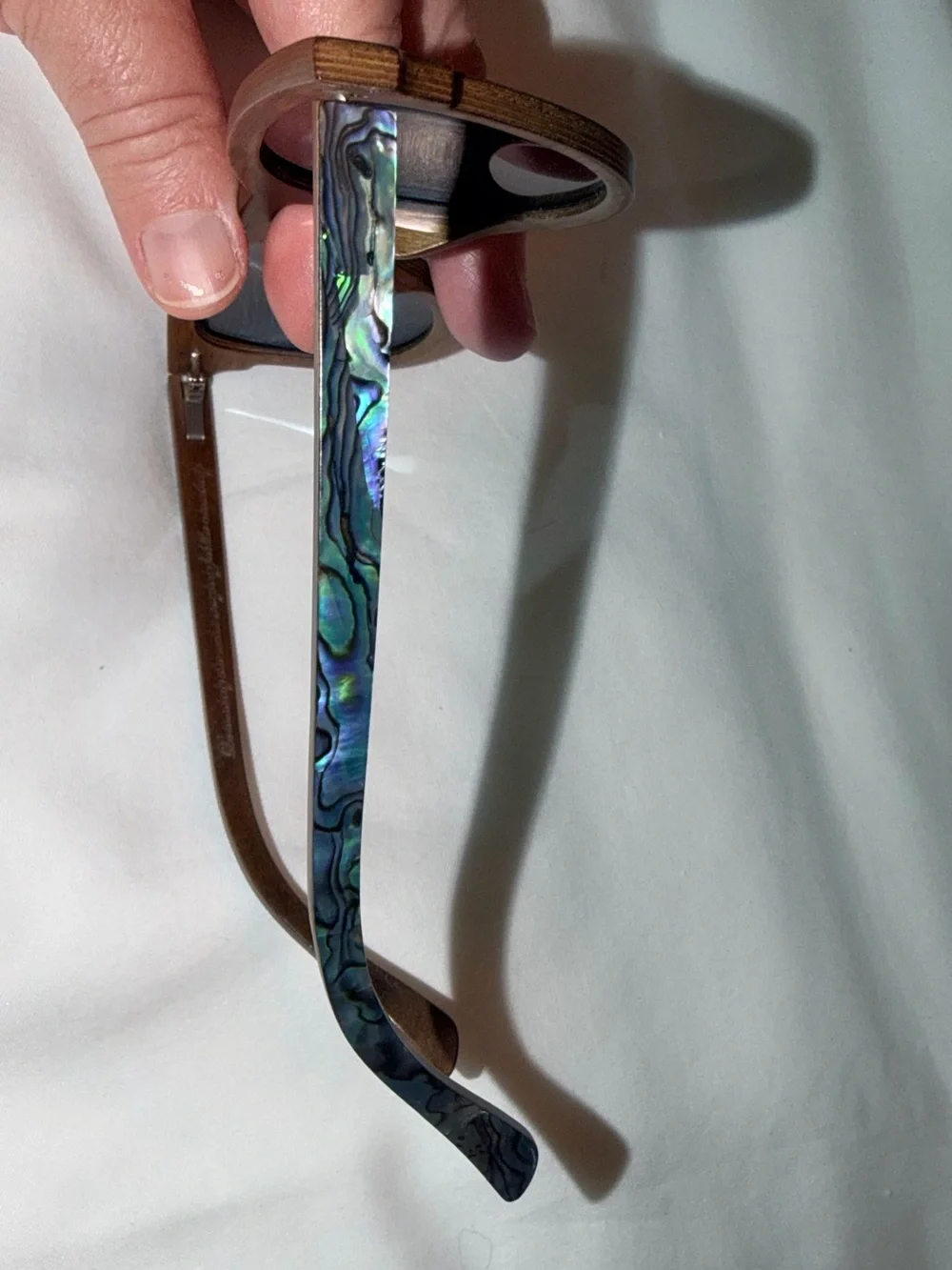 SLYK • Beachcomber • Abalone and Black Walnut Sunglasses • Lens color Smoke